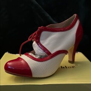Chic Women's Red and White Heels